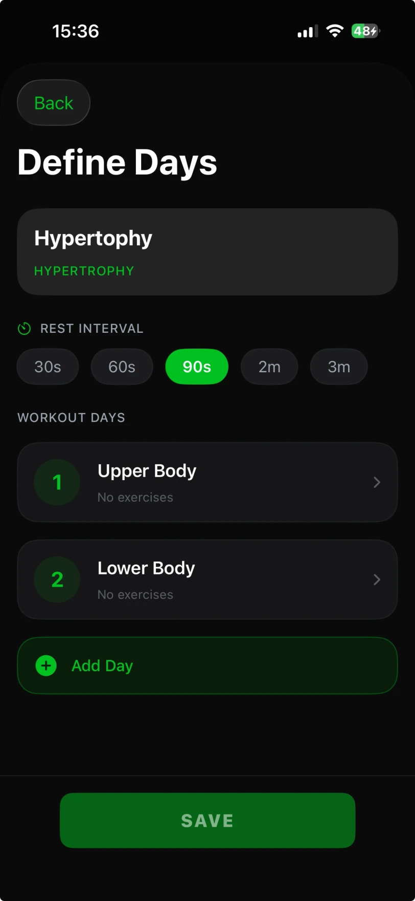 Workout program creation