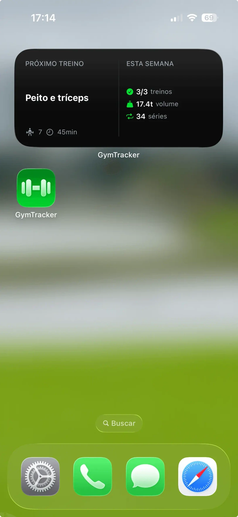 Widget na tela inicial do iOS